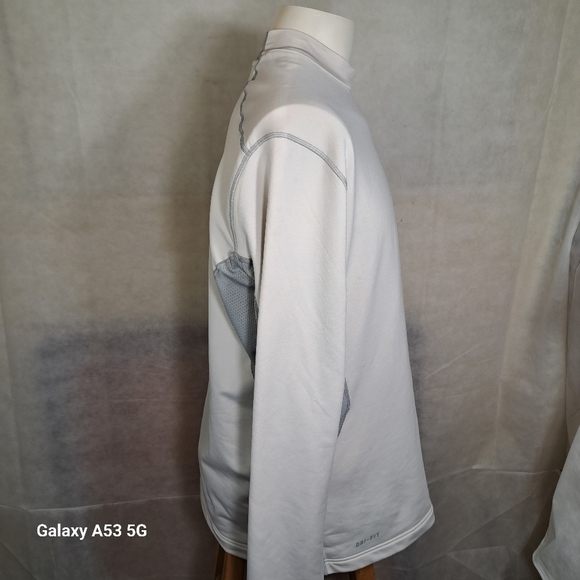 Nike Pro Combat Lt Gray Long Sleeve Dri-Fit Pullover Shirt Men's Size XL - Picture 4 of 9